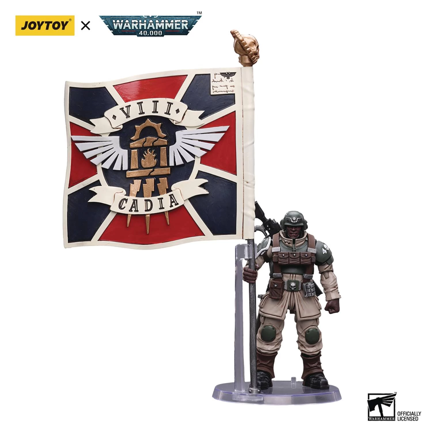 Joy Toy Warhammer 40k - Astra Militarum Cadian Command Squad Veteran With Regimental Standard 1/18 Scale Action Figures 3 Joy Toy Warhammer 40k - Astra Militarum Cadian Command Squad Veteran With Regimental Standard 1/18 Scale Action Figures