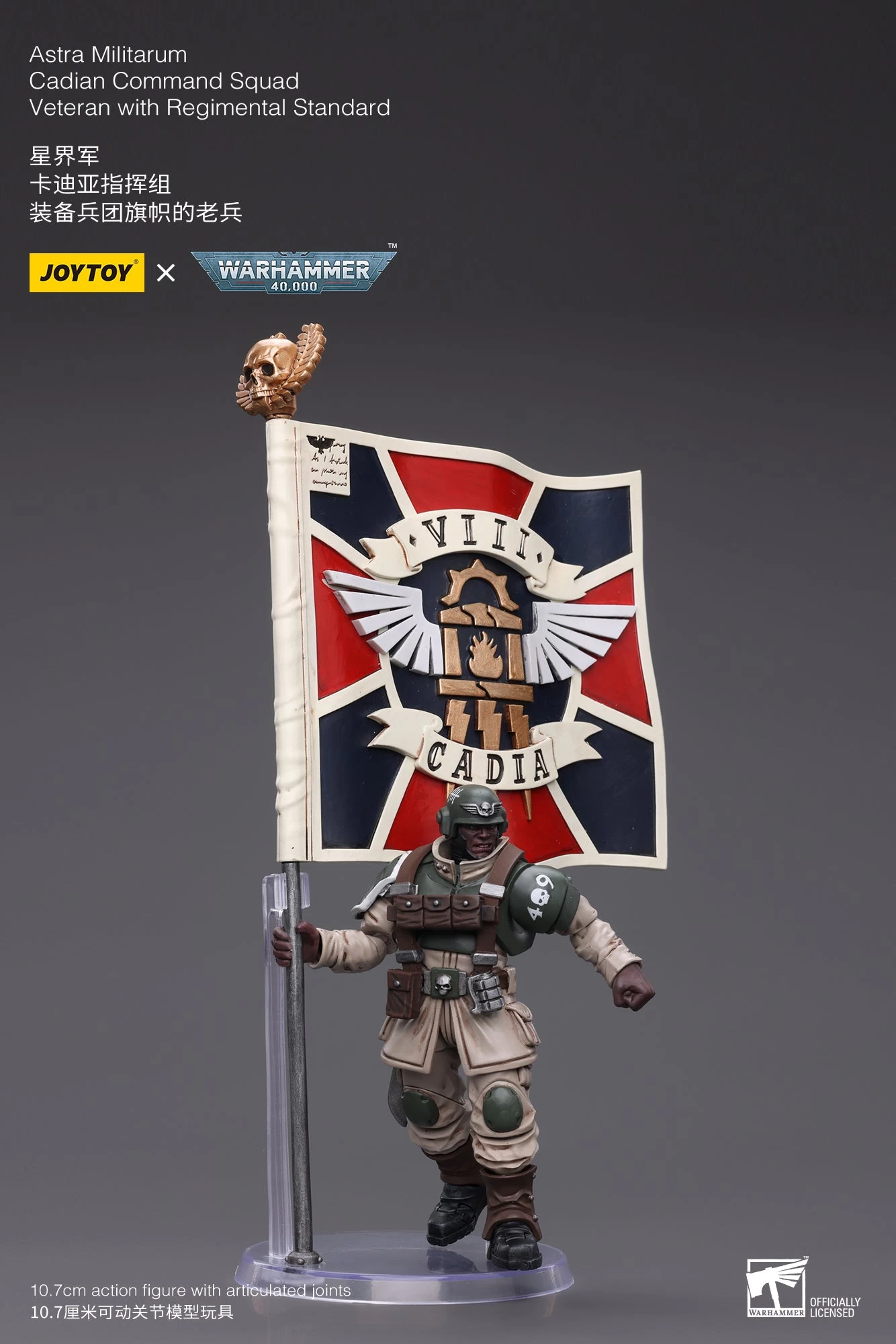 Joy Toy Warhammer 40k - Astra Militarum Cadian Command Squad Veteran With Regimental Standard 1/18 Scale Action Figures 14 Joy Toy Warhammer 40k - Astra Militarum Cadian Command Squad Veteran With Regimental Standard 1/18 Scale Action Figures - Image 12