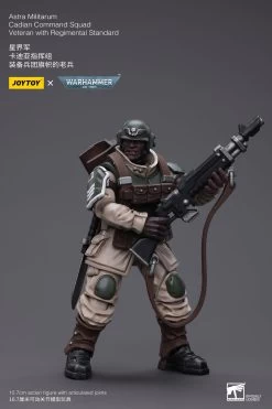 Joy Toy Warhammer 40k - Astra Militarum Cadian Command Squad Veteran With Regimental Standard 1/18 Scale Action Figures 18 Joy Toy Warhammer 40k - Astra Militarum Cadian Command Squad Veteran With Regimental Standard 1/18 Scale Action Figures -Doll Toys Shop STL300780 3