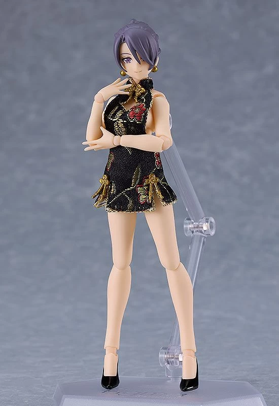 Figma 569c Female Body (Mika) With Mini Skirt Chinese Dress Outfit (Black) 3 Figma 569c Female Body (Mika) With Mini Skirt Chinese Dress Outfit (Black)