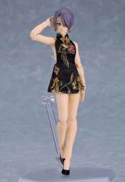 Figma 569c Female Body (Mika) With Mini Skirt Chinese Dress Outfit (Black) 10 Figma 569c Female Body (Mika) With Mini Skirt Chinese Dress Outfit (Black) -Doll Toys Shop figma 569c female body mika with mini skirt chinese dress outfit black3