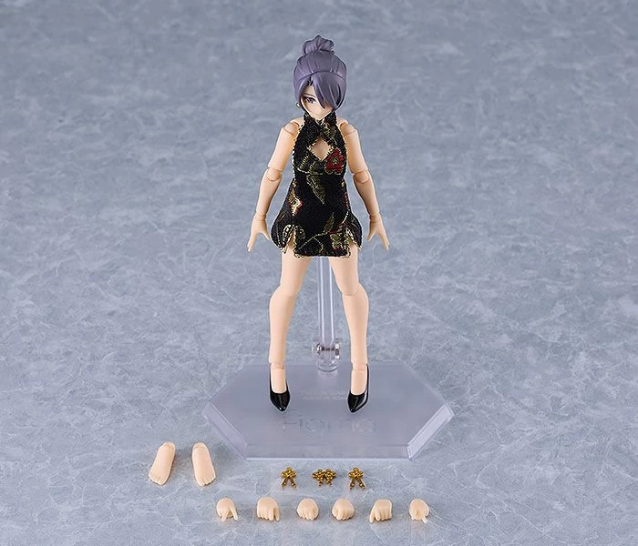 Figma 569c Female Body (Mika) With Mini Skirt Chinese Dress Outfit (Black) 9 Figma 569c Female Body (Mika) With Mini Skirt Chinese Dress Outfit (Black) - Image 7