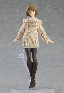 Figma Styles Off-the-Shoulder Sweater Dress (Gray) -Doll Toys Shop figma styles off the shoulder sweater dress gray 02