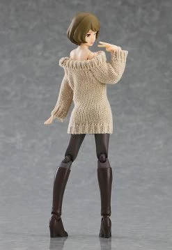 Figma Styles Off-the-Shoulder Sweater Dress (Gray) -Doll Toys Shop figma styles off the shoulder sweater dress gray 03