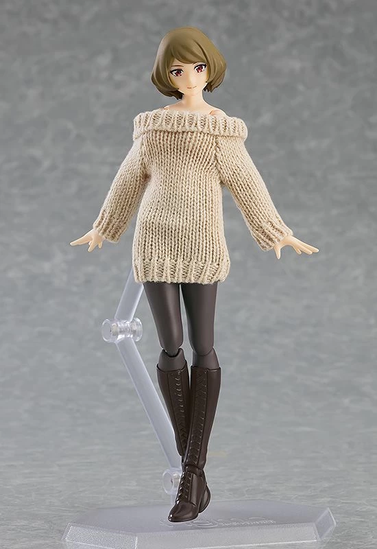 Figma Styles Off-the-Shoulder Sweater Dress (Pink Beige) 4 Figma Styles Off-the-Shoulder Sweater Dress (Pink Beige) - Image 2