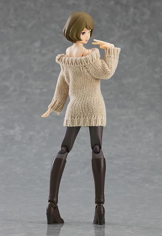 Figma Styles Off-the-Shoulder Sweater Dress (Pink Beige) 5 Figma Styles Off-the-Shoulder Sweater Dress (Pink Beige) - Image 3